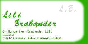 lili brabander business card